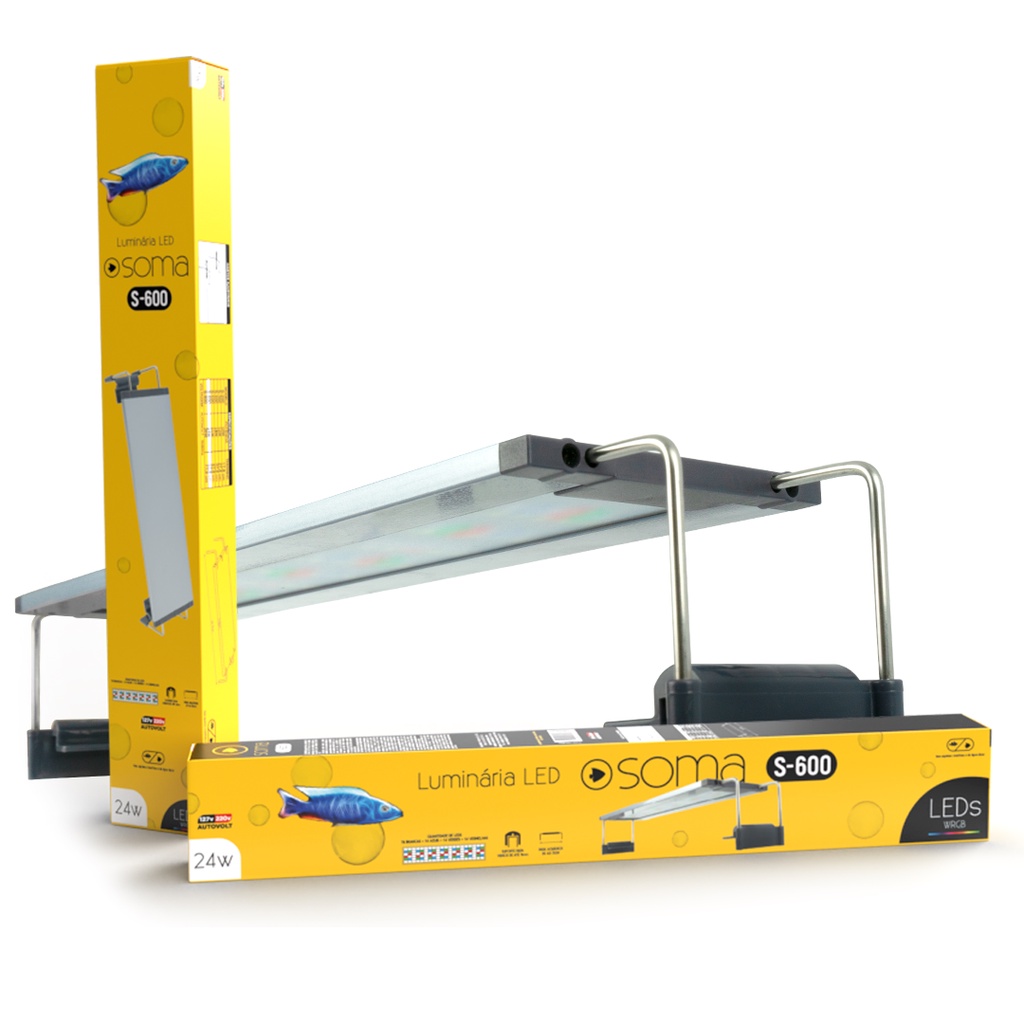 LUMINARIA para aquarios plantados de LED SOMA S-600 (24W) LED WRGB AUTOVOLT
