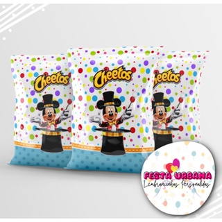 Kit 10 Salgadinhos Personalizados Circo do Mickey Lembrancinha surpresa brindes mini salgadinhos Pipoca