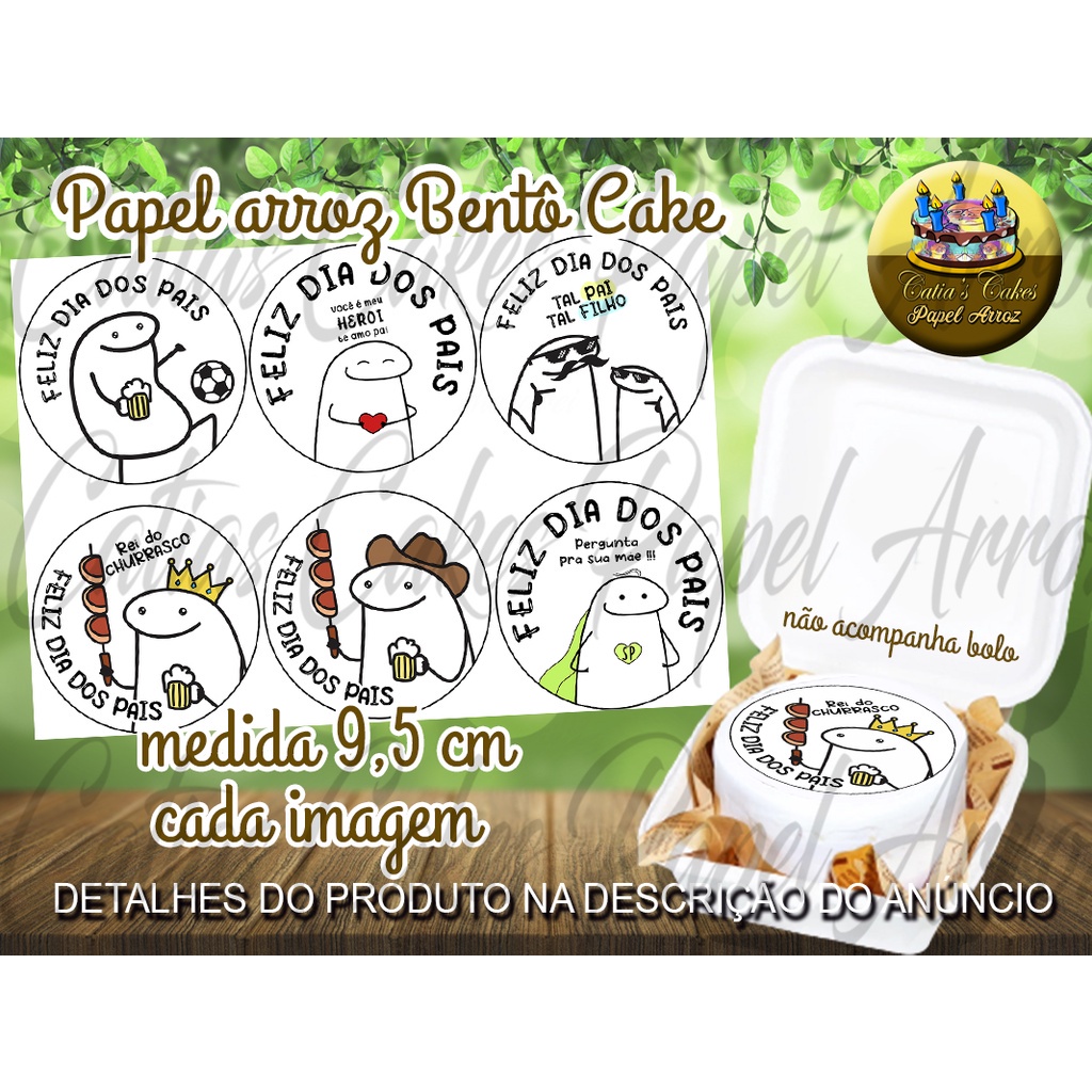 BENTO CAKE FLORK DIA DOS NAMORADOS 001 6 UNIDADES (PAPEL ARROZ) - PAPEL  ARROZ ESPECIAL