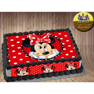 Papel De Arroz Comestivel Para Bolo Minnie Vermelha