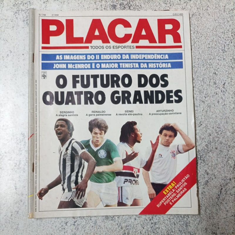 revista futebol placar número 835 - 26 de maio de 1986 com pôster do Santos