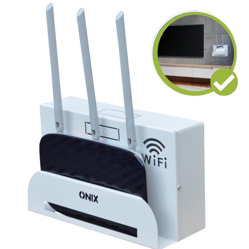 Caixa Organizadora Com Suporte de Roteador Wi-fi Onix Preto - ONIX