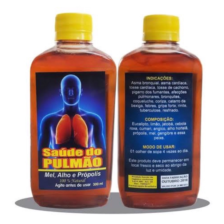 1 Saúde do Pulmão Xarope 100% Natural 300 ml - Promoção