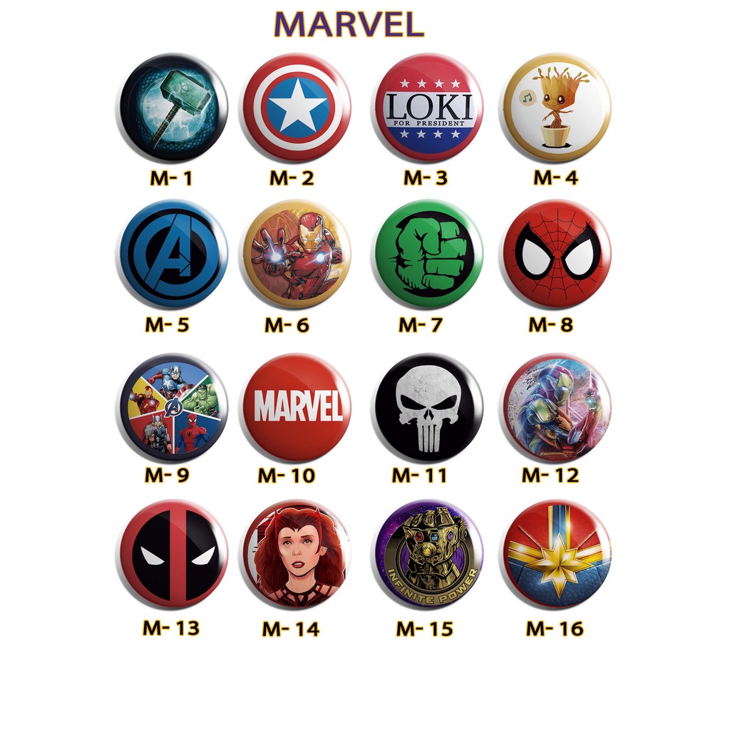 BOTTONS DA MARVEL 3,5 cm PARTE 1 botom (broche alfinete) boton de ...