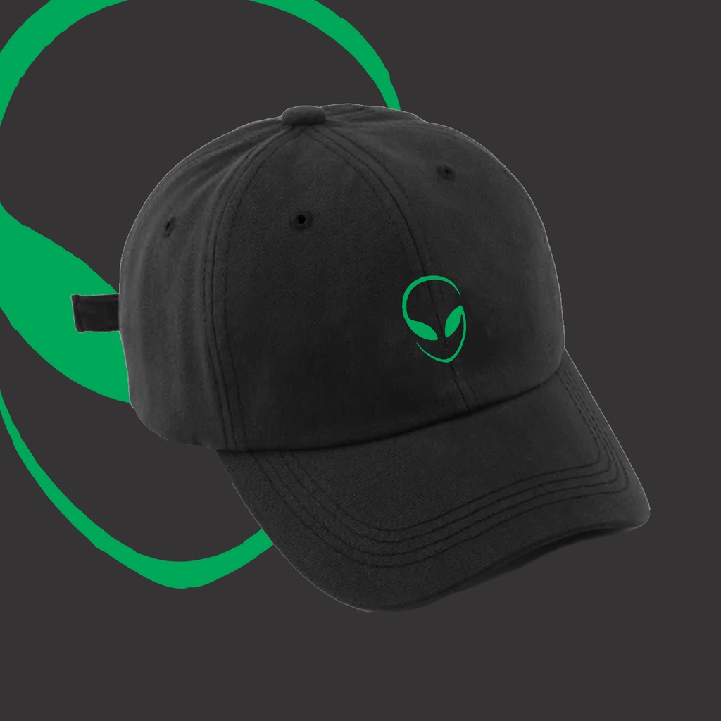 Bone baseball preto Rosto Alien E.T. Verde Minimalista