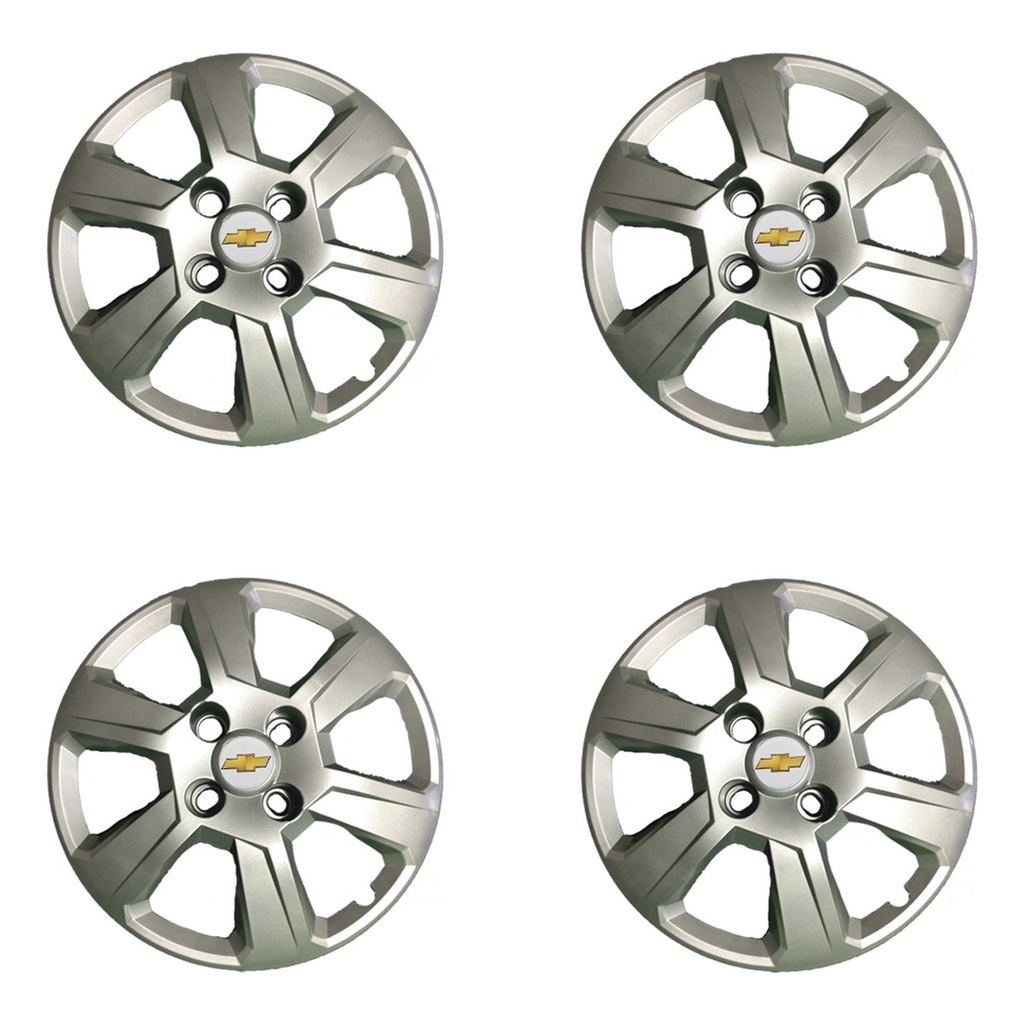 Jogo 4 Calota Roda Ferro Gm Montana 2011/2021 Aro 14 + Logo