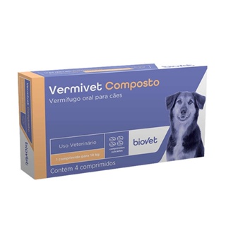 Vermifugo Vermivet Composto Cães Biovet 600Mg