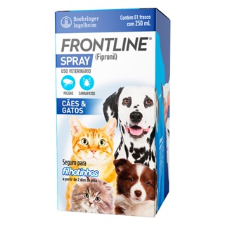 Frontline Spray Antipulgas E Carrapatos Cães E Gatos - 250Ml