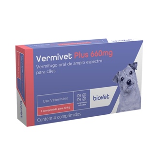 Vermifugo Vermivet Plus Cães Biovet 660Mg