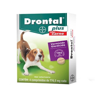 Vermifugo Drontal Plus Cães 10Kg C/ 4 Comprimidos