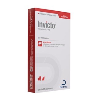Invicto Antipulgas Para Cães E Gatos Dechra 11,4Mg C/ 1 Comprimido