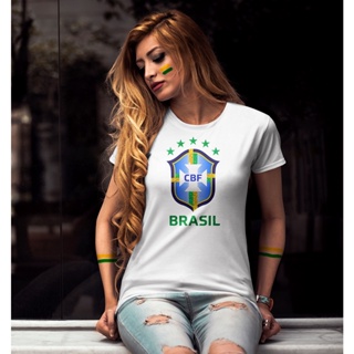 Camisa Blusa Baby Look T-shirt Camiseta Feminina do Brasil Seleção  Brasileira Para Copa 2022 Mulher em Promoção na Americanas