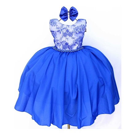 Vestido infantil azul royal e branco damas honra e casamento - enjoy -  Vestido Infantil - Magazine Luiza