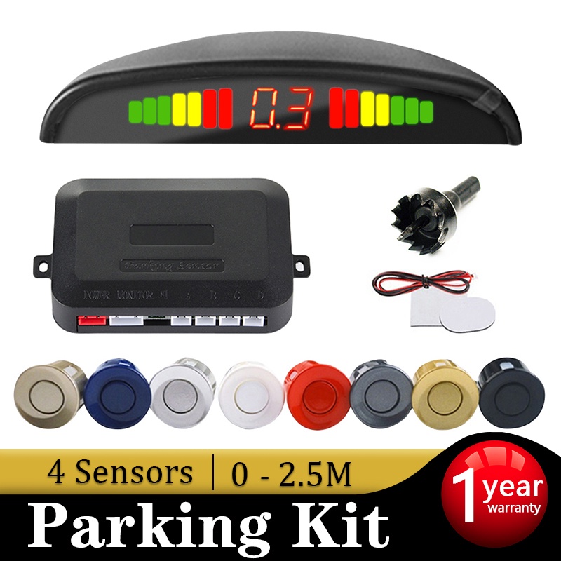 Sensor De Ré Estacionamento 4 Sensores Kit Completo 22mm Com Visor ...