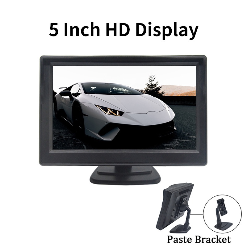 Monitor De Carro Hippcron 5 Polegadas TFT LCD 5 " HD Digital 16 : 9 800 * 480 Tela 2 Vias Entrada De Vídeo Para Câmera De Visualização Traseira Reversa DVD VCD