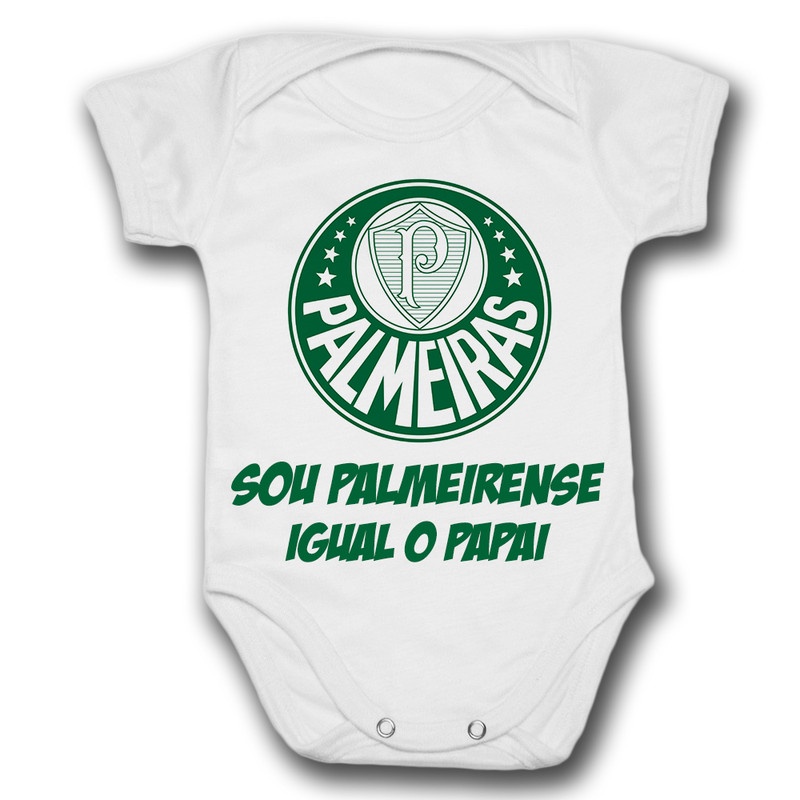 Body de Bebê Personalizado Palmeiras Palmeirense Igual o Papai
