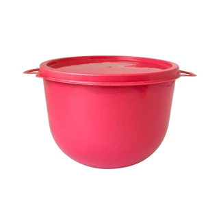Pote Organizador Redondo com Alça e Tampa 1200ml Vermelho Cereja de Plástico