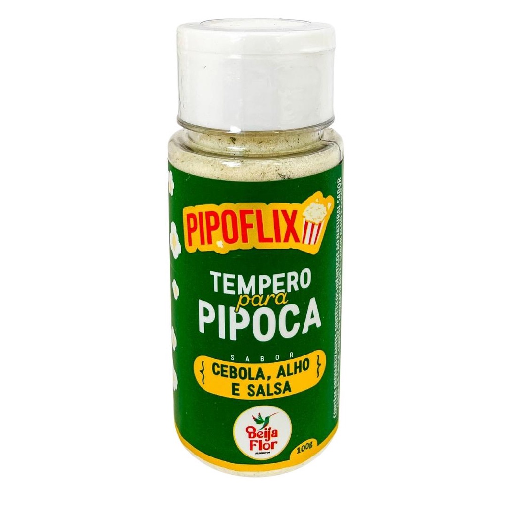 Tempero para Pipoca 100g Cebola, Alho e Salsa - Pipoflix