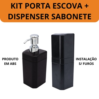 Kit Banheiro LAVABO Porta Escova Porta Sabonete Líquido EM ABS