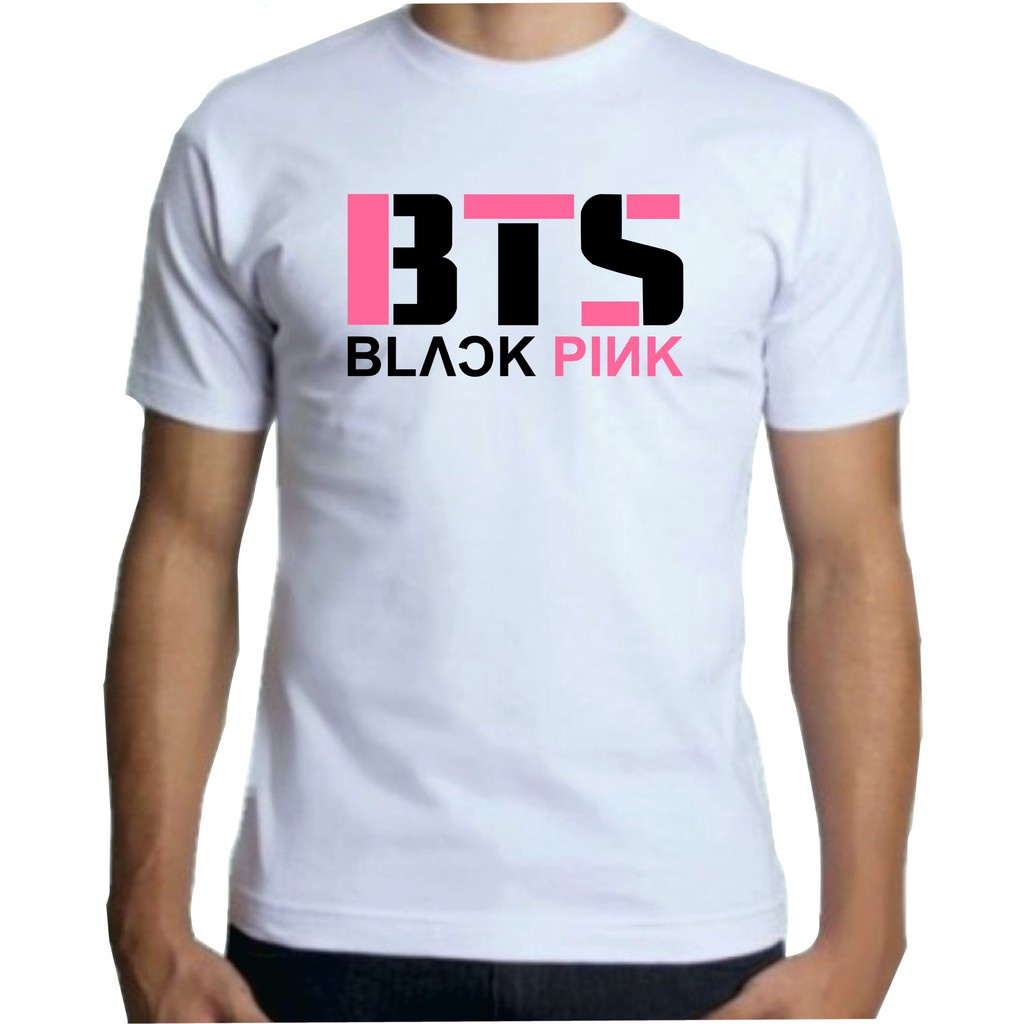 Camiseta Adulto Branca Masculina, Banda Blackpink E Bts | Shopee Brasil