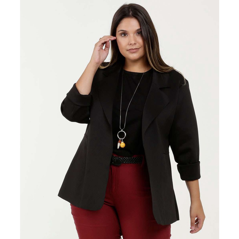 Terninho feminino hot sale preto plus size