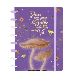 Caderno De Disco ISCOOL Inteligente 80 Folhas Bosque Mágico Lilás
