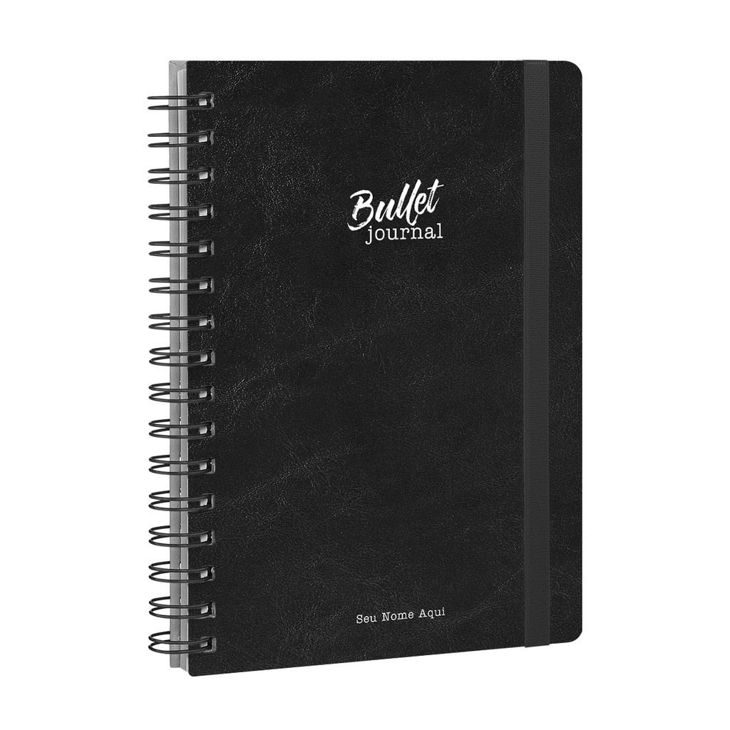 Caderno Pontilhado Bullet Journal Personalizado Capa Dura Luxo 15x21cm 100 fls