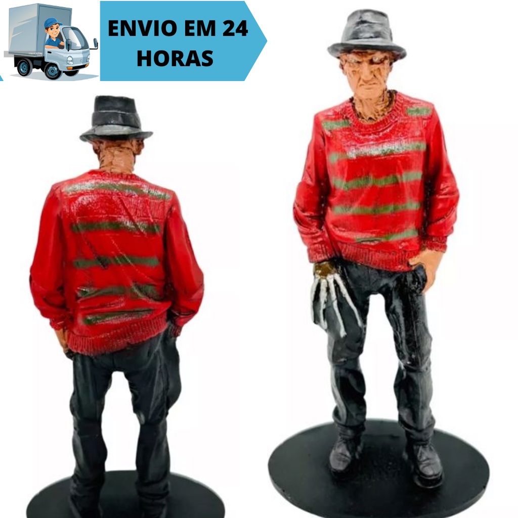 Boneco Terror Freddy Krueger Colecionavel Estatua Miniatura Resina Estatueta
