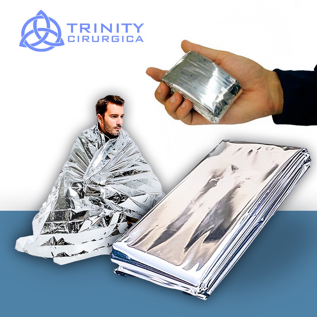 Kit 3 Cobertores: Manta Térmica Aluminizada para Situações de Camping