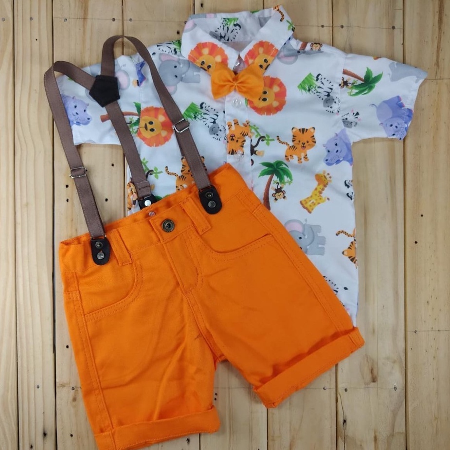 Roupa infantil de menino bebê do safari Fantasia do safari | Shopee Brasil