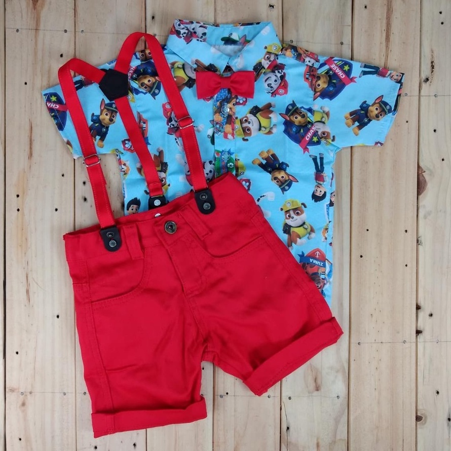 Roupa infantil de bebê menino para aniversário patrulha canina ...