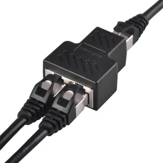 Adaptador Duplicador Cabo De Rede RJ45 Ethernet Splitter Divisor Y Conector Blindado