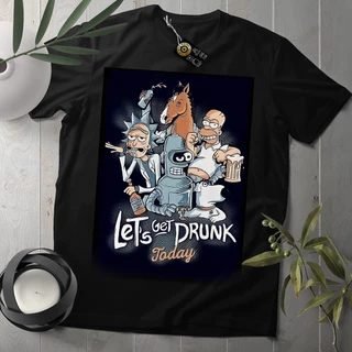 Camiseta Algodão Unissex Camiseta Algodão Unissex Get Drunk camisa Let's Get Drunk