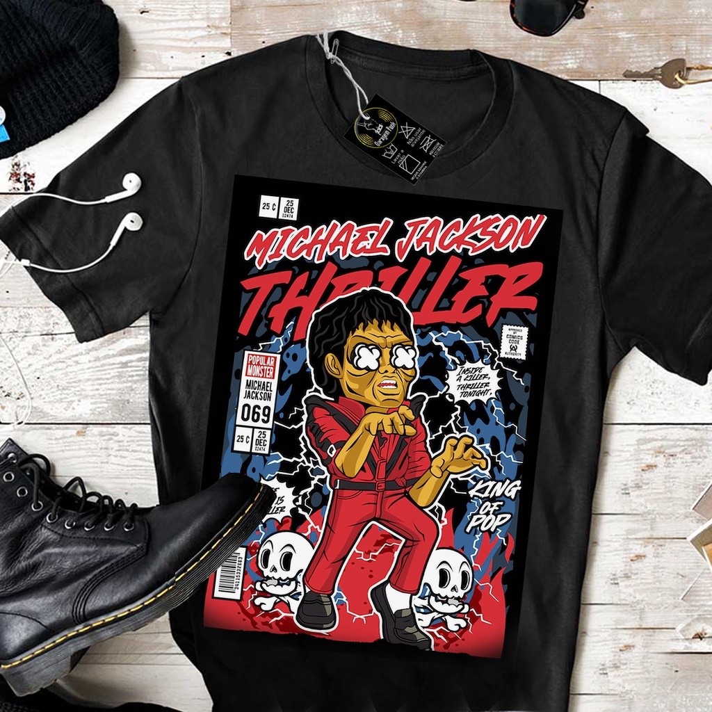 Camiseta Algodão Unissex camisa Michael Jackson Thriller Tshirt