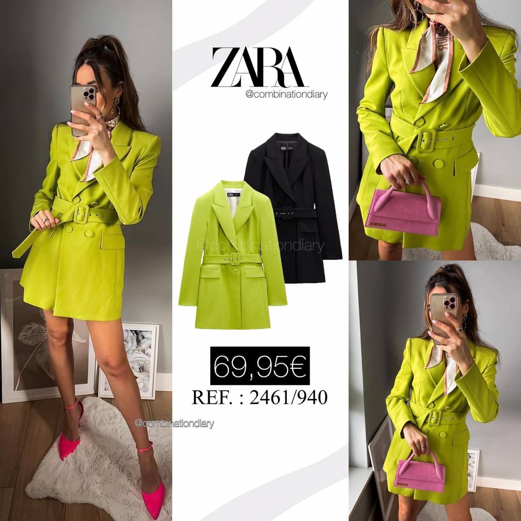 Zara Primavera Novo Negócio De Moda Feminina slim Casaco De Terno Longo  Todo Em Correspondência