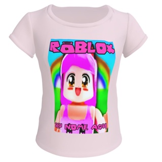 Camiseta Infantil Vitória Mineblox Roblox Beijo Sticker Game - Escorrega o  Preço