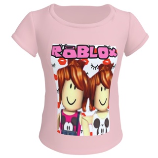 Camiseta rosa infantil menina vitoria mineblox roblox