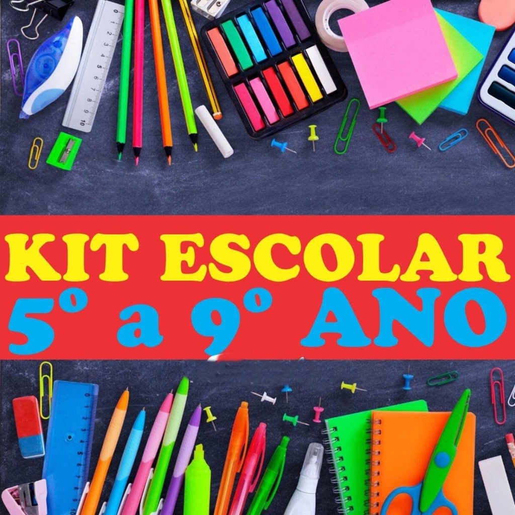 Kit Material Escolar Ensino Fundamental 18 Itens (5º ao 9º Ano ...