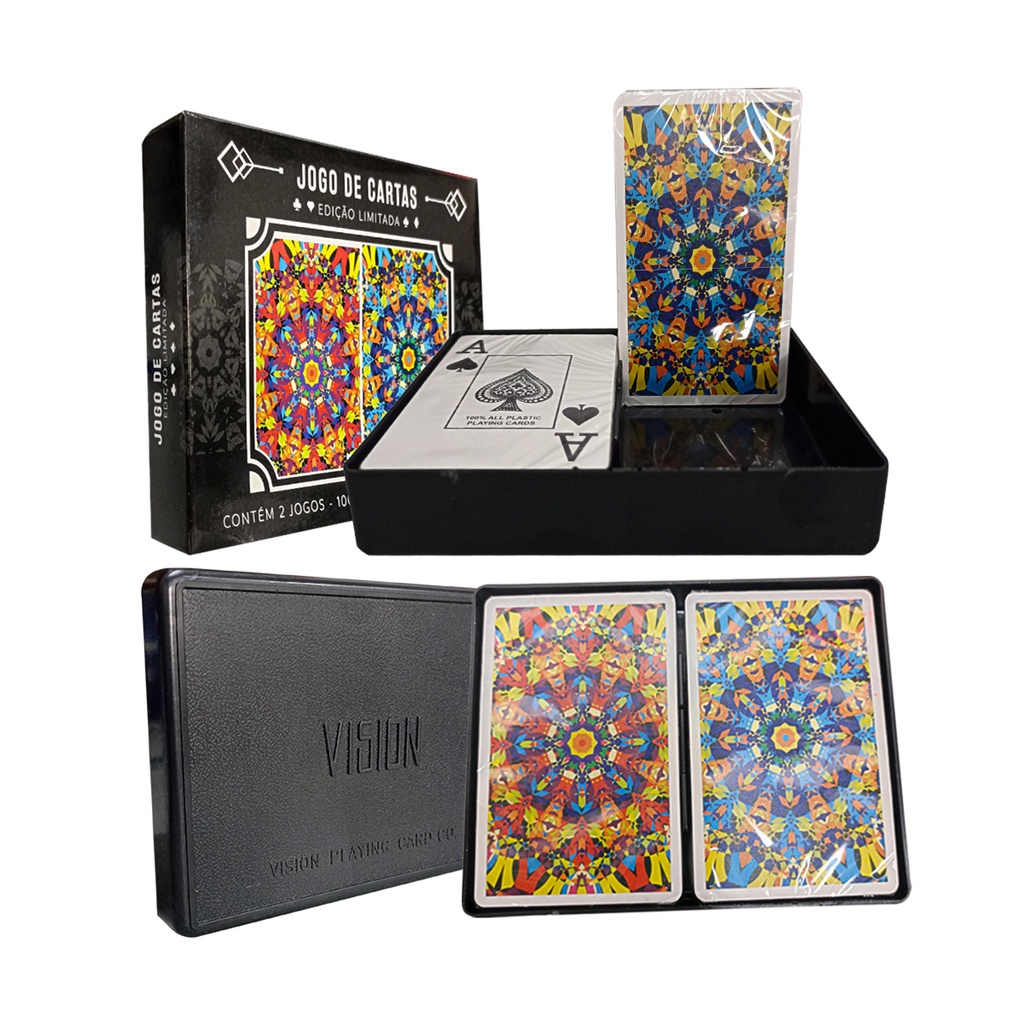 Baralho Jogo de Cartas Profissional Buraco Truco Poker Plastificado com ...