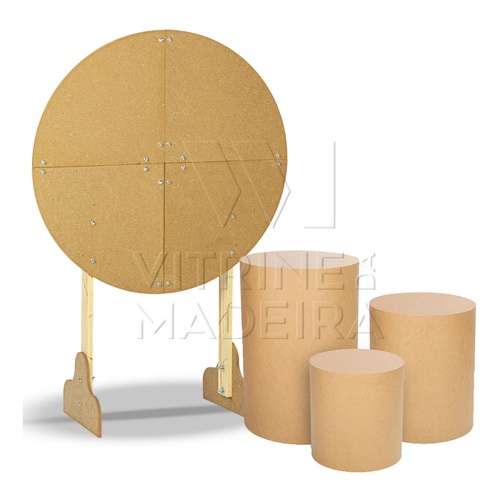 Kit Trio Cilindro Liso + Painel Redondo 150x210 Mdf Cru | Shopee Brasil