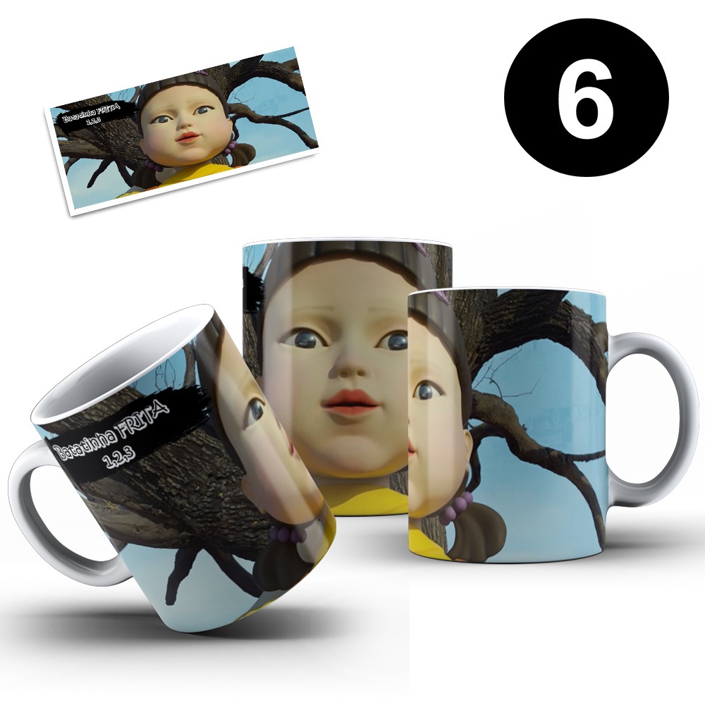 Caneca Série Round 6 Boneca Batatinha Frita 1,2,3 Netflix 04