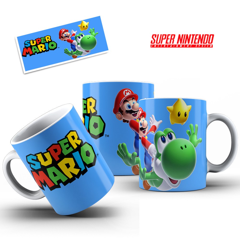 17 artes jogo Mario para caneca (Super nintendo)