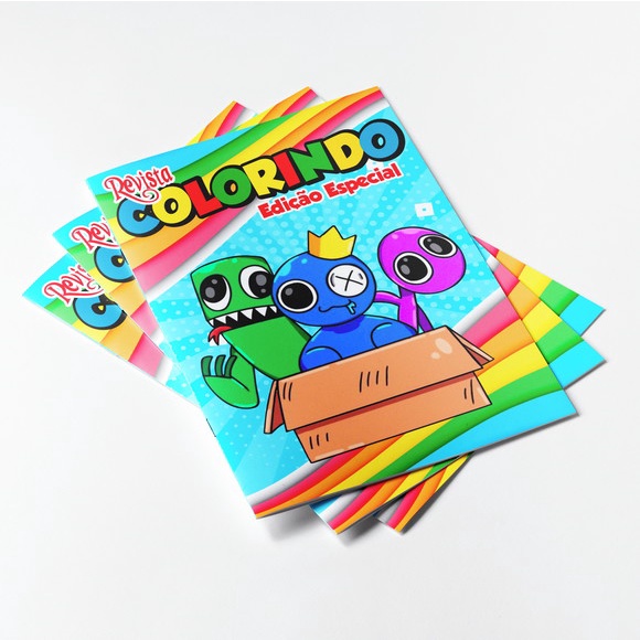 Livrinho Revista Colorir Rainbow Friends 15x10 Personalizada