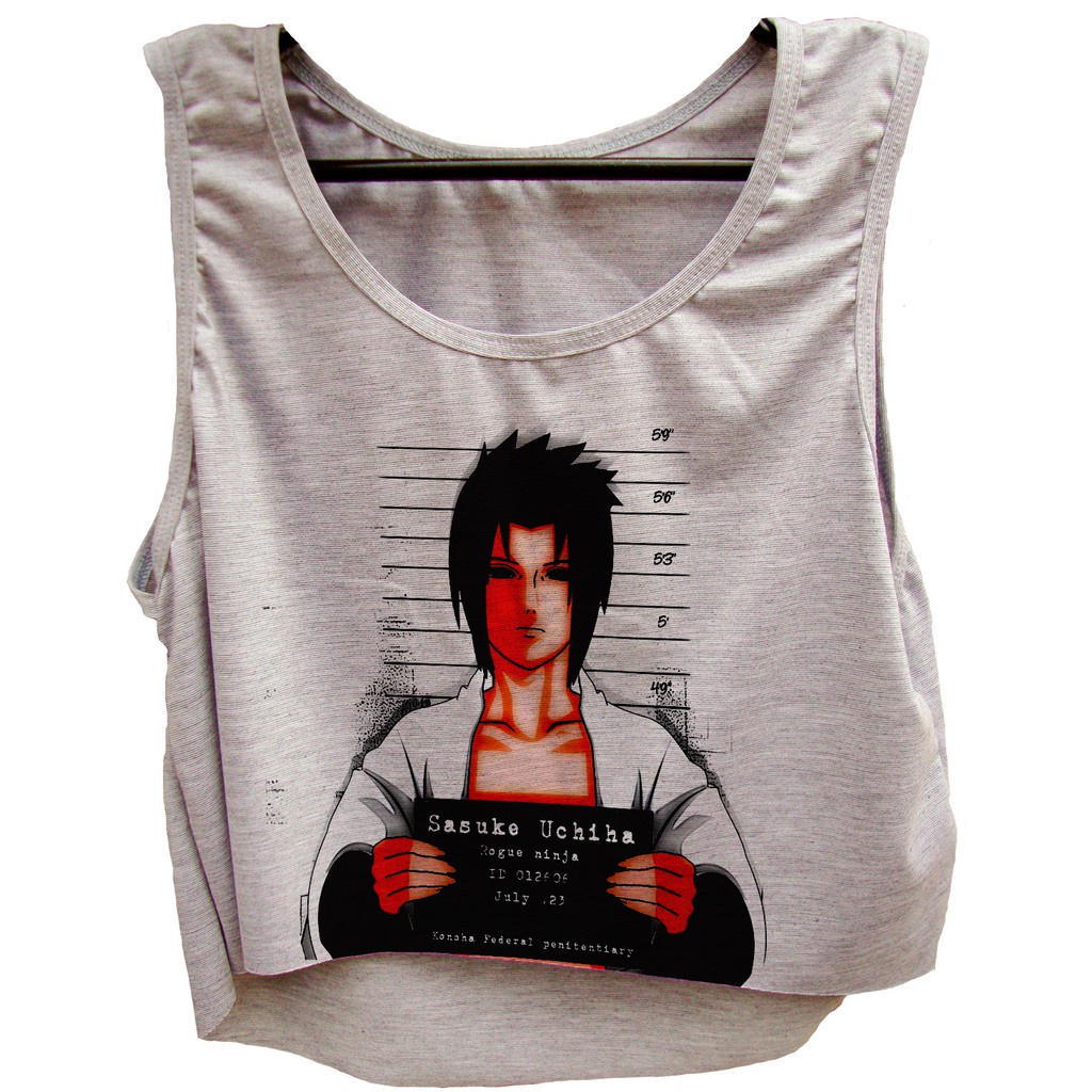 Blusa Feminina Mangá Naruto Sasuke Uchiha pequeno