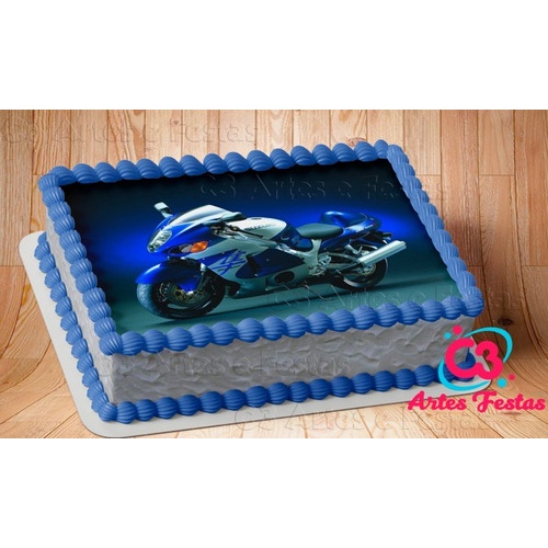 Conjunto de 2 topos de bolo de motocicleta preto acrílico JeVenis para  festa de aniversário masculina ou aniversário de menino : :  Brinquedos e Jogos