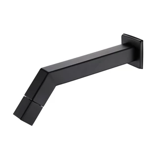 Torneira Lavatório Parede Tube Quadrada Preto Fosco 1/4v
