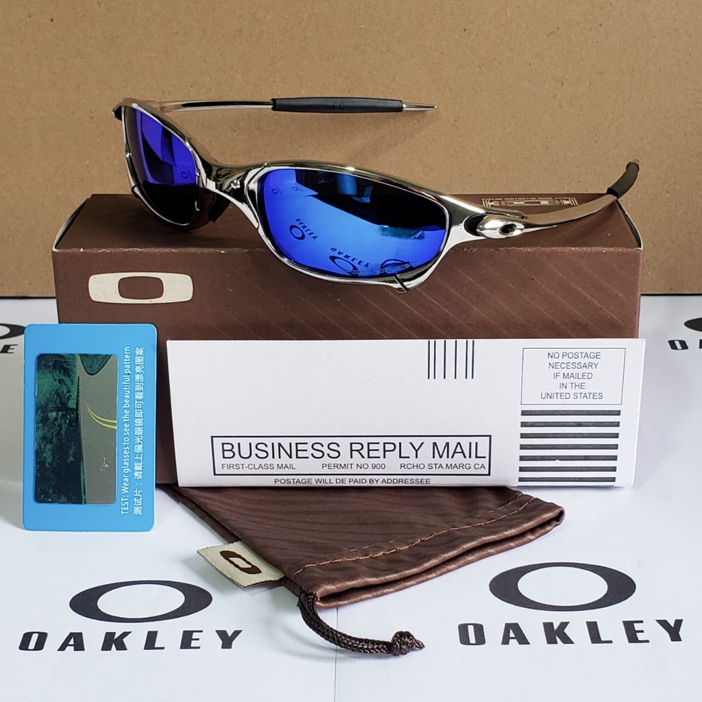 ÓCULOS DE SOL OAKLEY JULIET - LENTE AZUL DARK BLUE ARMAÇÃO CINZA oakley  9025DB1