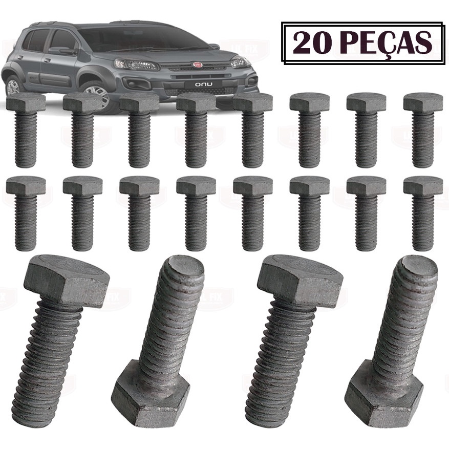 20 Parafusos M6 Farol Fiat Uno 1985 86 87 88 89 90 a 2013