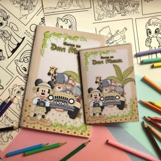 Revistinha de colorir Mickey Safari marronzinho lembrancinhas A6 10x15 cm. em Oferta na Shopee