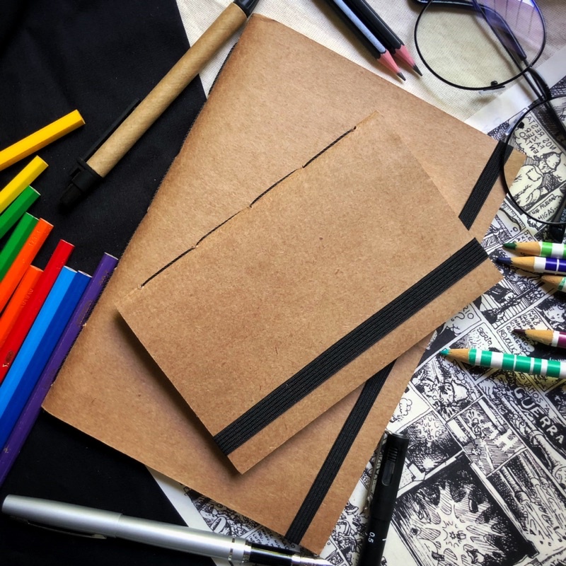 Sketchbook em Kraft, para desenhos , 96 páginas 48 folhas Grossas não personalizável.